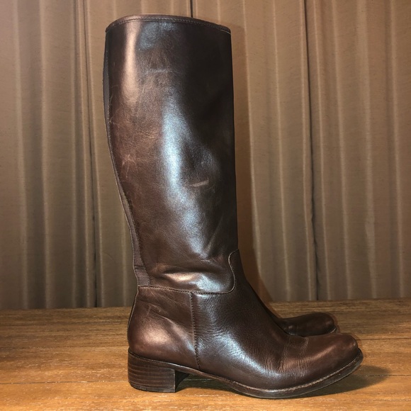SOLD Banana Republic brown leather knee high riding boots ladies 7.5 - Picture 8 of 10